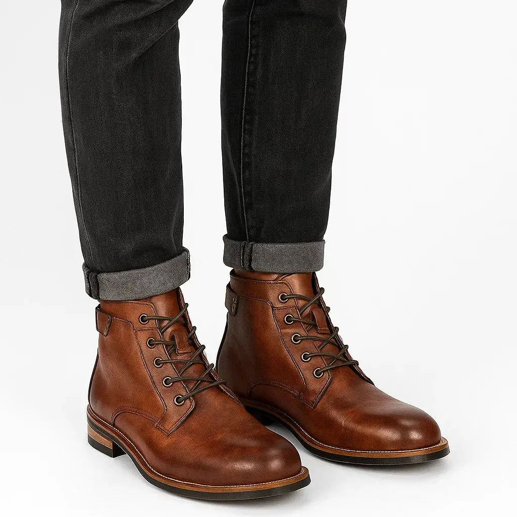 Harrington Oxford | Men's Leather Ankle Boots Lace-Up Comfort Durable Black Harrington Oxford