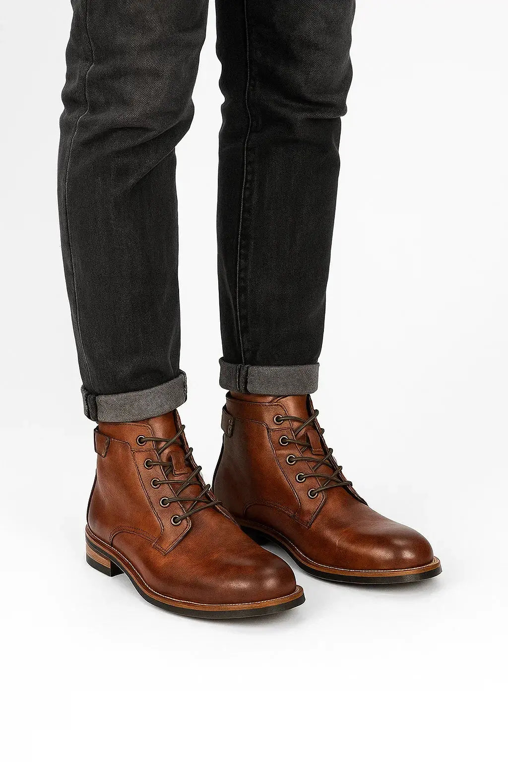 Harrington Oxford | Men's Leather Ankle Boots Lace-Up Comfort Durable Black Harrington Oxford