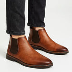 Harrington Oxford | Men's Chelsea Boots Synthetic Leather Retro Slip-On Comfortable Fashion Harrington Oxford