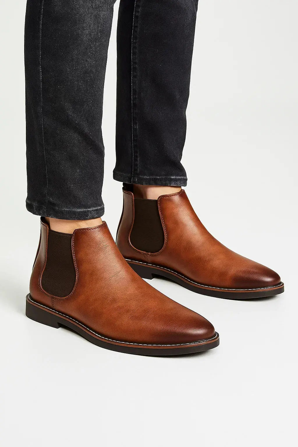 Harrington Oxford | Men's Chelsea Boots Synthetic Leather Retro Slip-On Comfortable Fashion Harrington Oxford