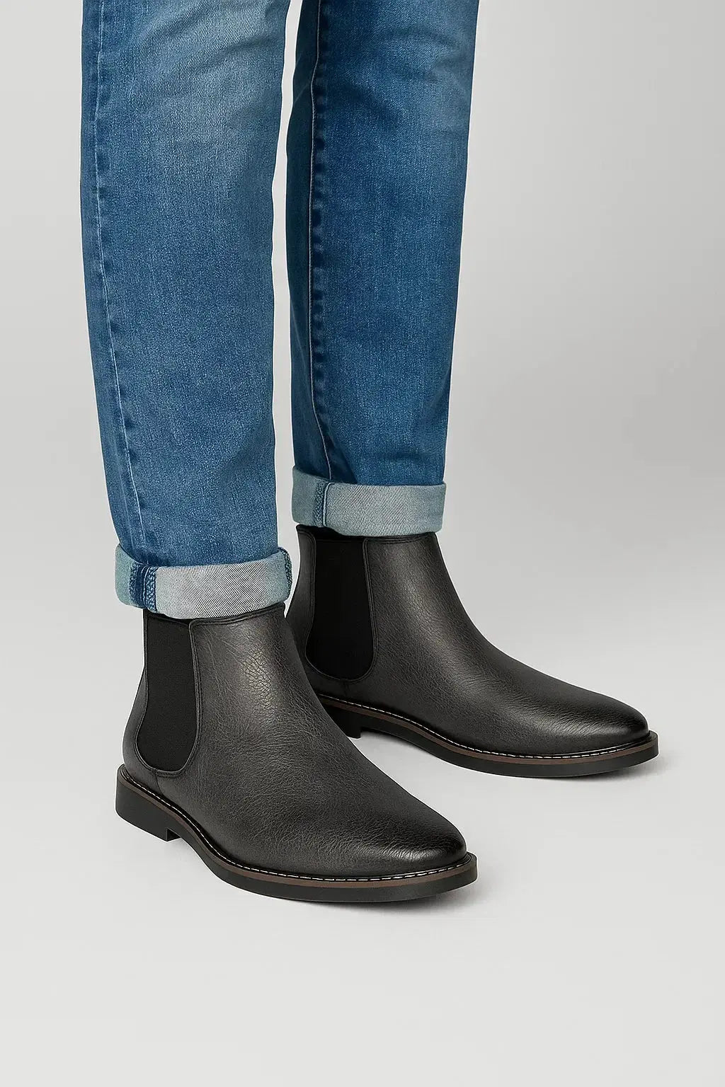 Harrington Oxford | Men's Chelsea Boots Synthetic Leather Retro Slip-On Comfortable Fashion Harrington Oxford