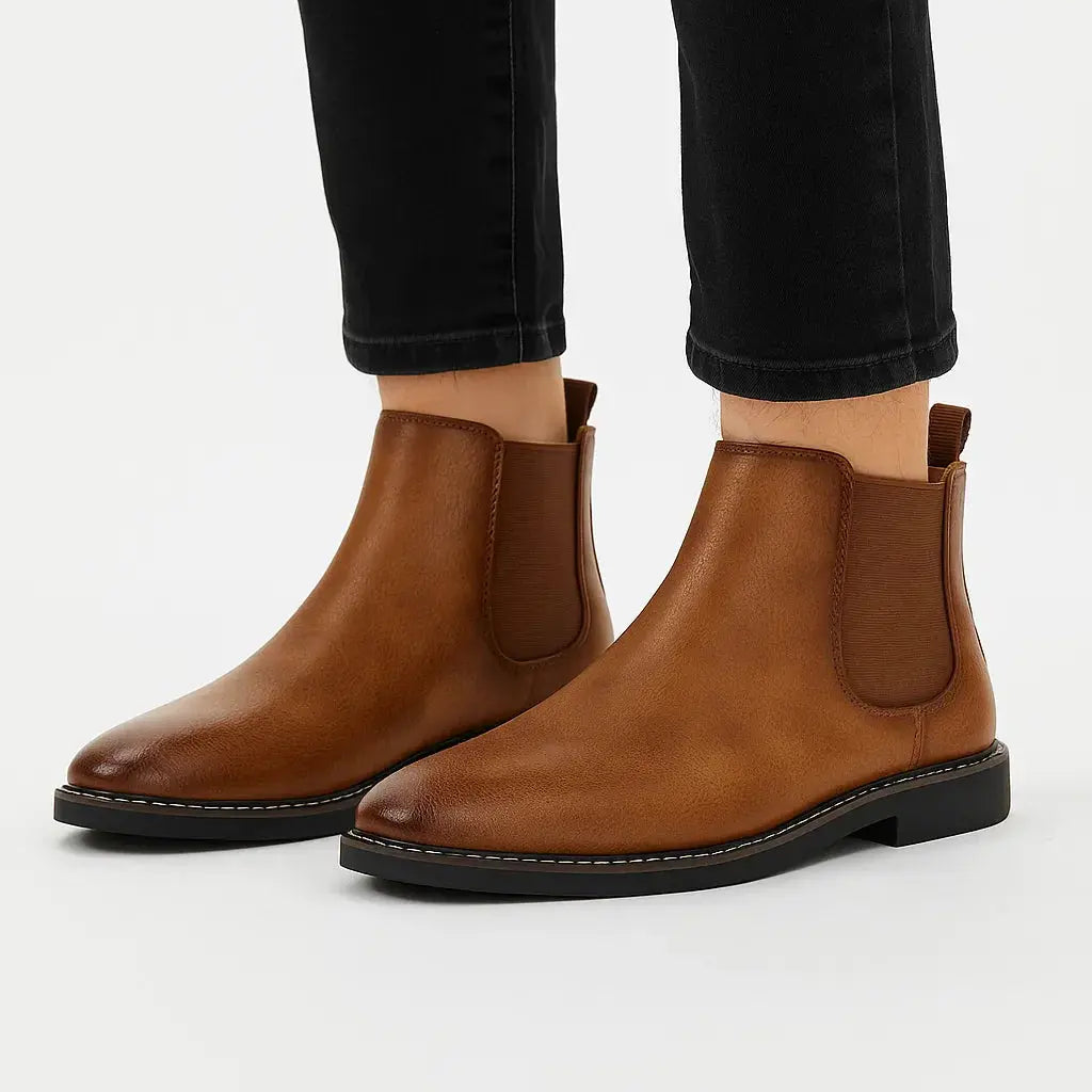 Harrington Oxford | Men's Chelsea Boots Synthetic Leather Retro Slip-On Comfortable Fashion Harrington Oxford