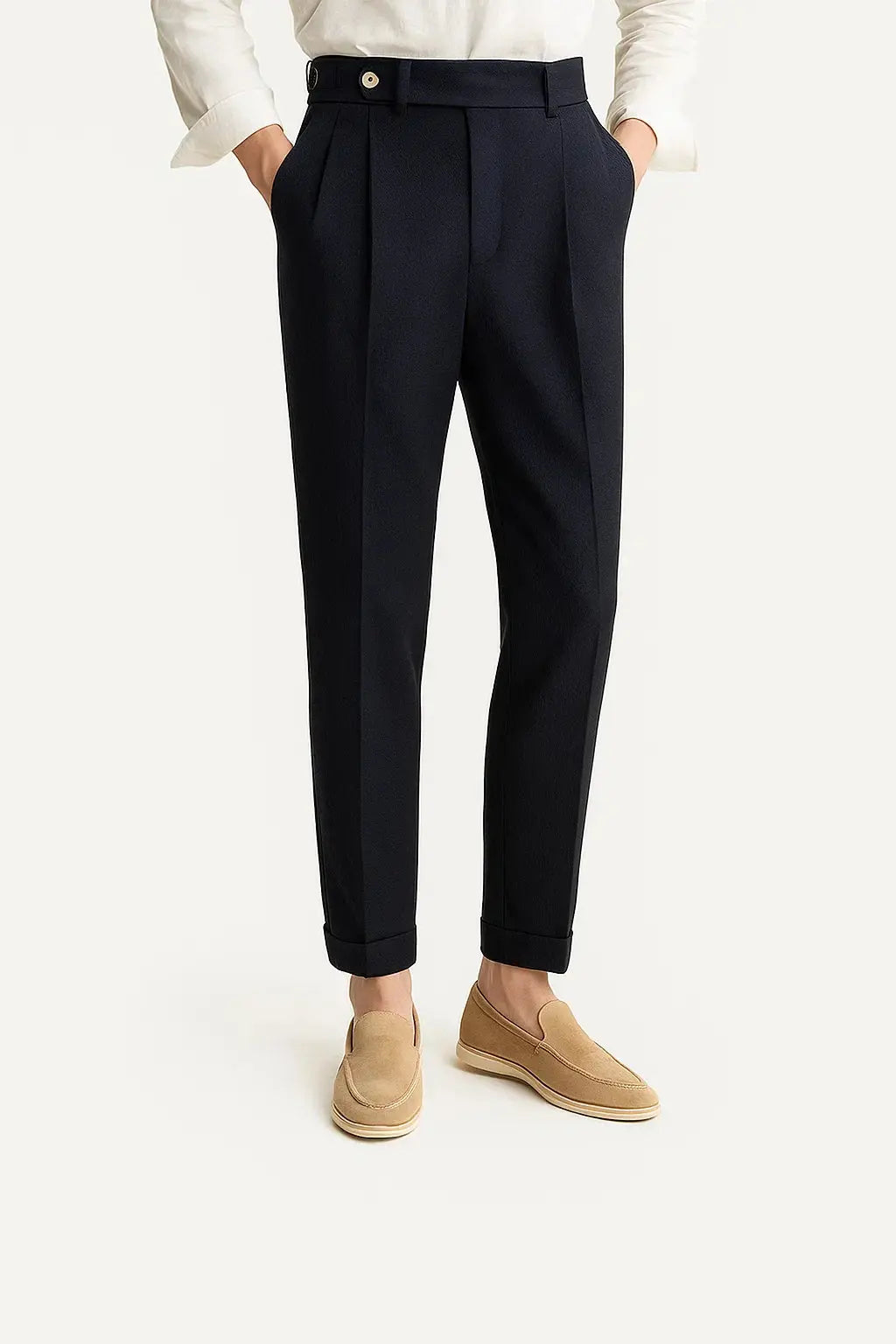 Harrington Oxford | Men's Trousers Modern Fit Cotton Elegant with Folds Harrington Oxford