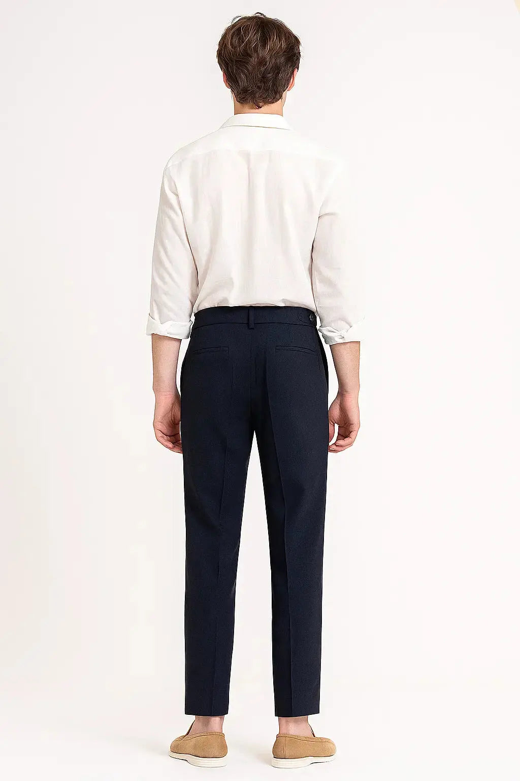 Harrington Oxford | Men's Trousers Modern Fit Cotton Elegant with Folds Harrington Oxford