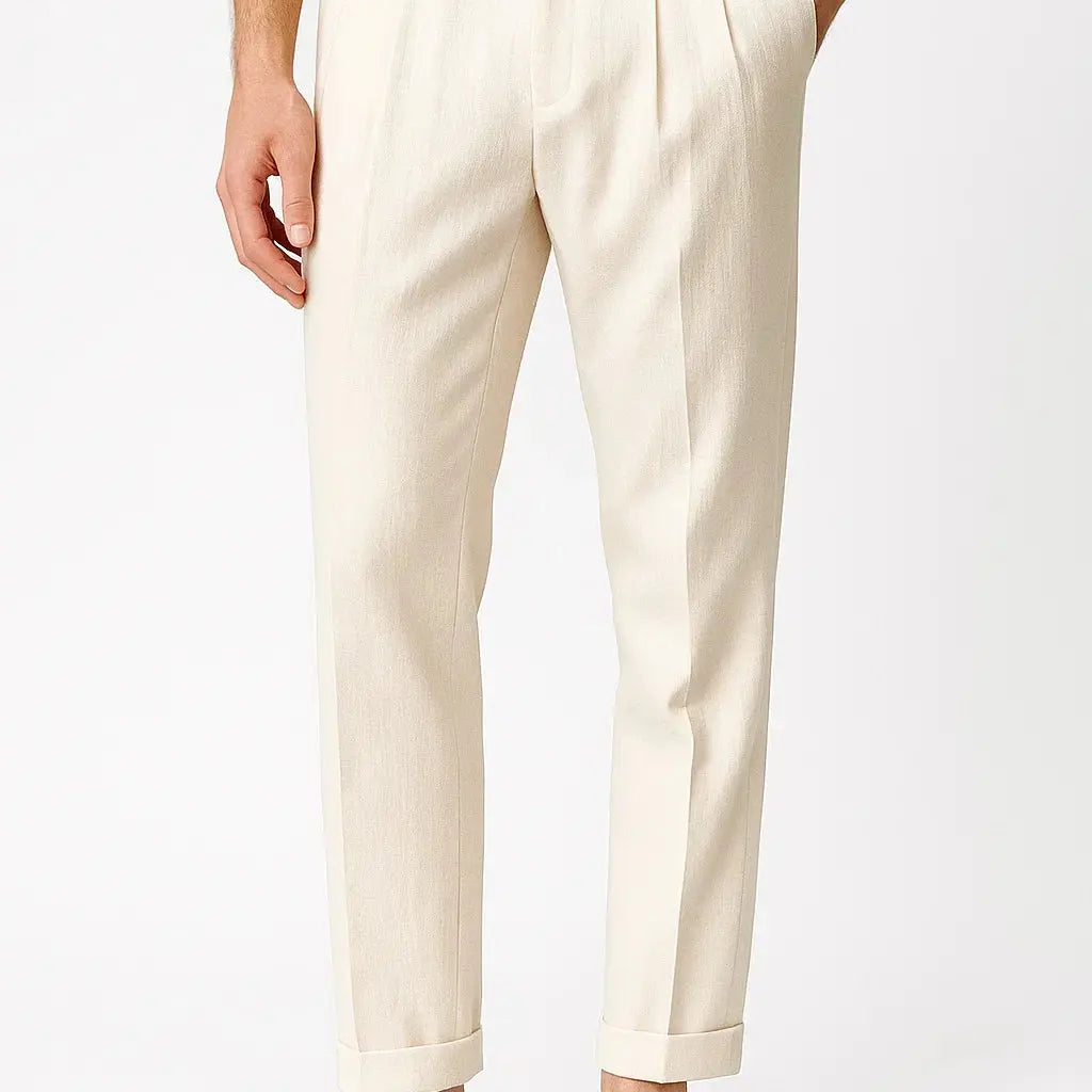 Harrington Oxford | Men's Trousers Modern Fit Cotton Elegant with Folds Harrington Oxford