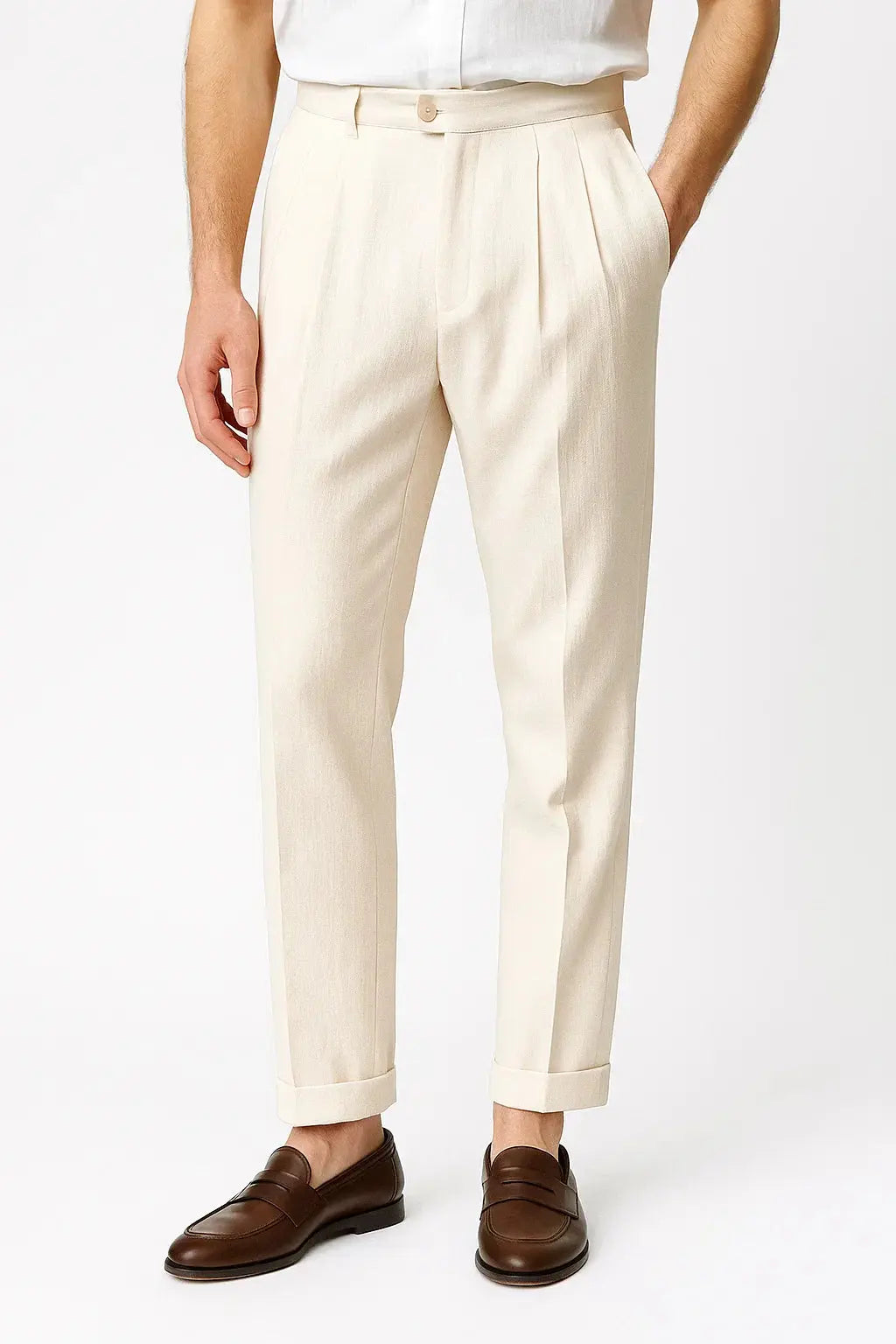 Harrington Oxford | Men's Trousers Modern Fit Cotton Elegant with Folds Harrington Oxford