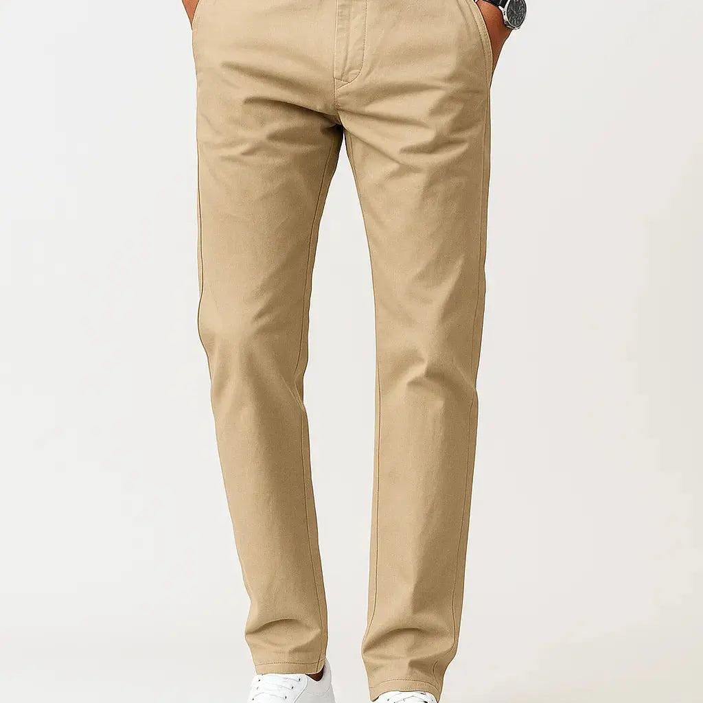 Harrington Oxford | Men's Chino Pants Khaki Cotton Stretch Straight Fit Harrington Oxford