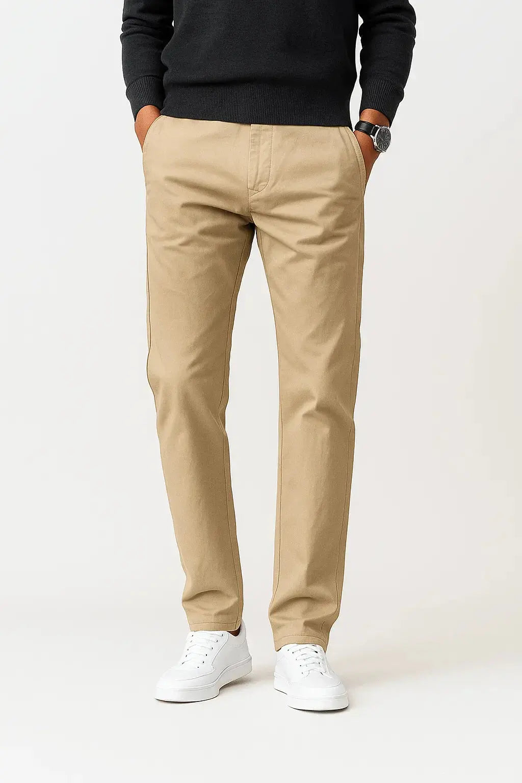 Harrington Oxford | Men's Chino Pants Khaki Cotton Stretch Straight Fit Harrington Oxford