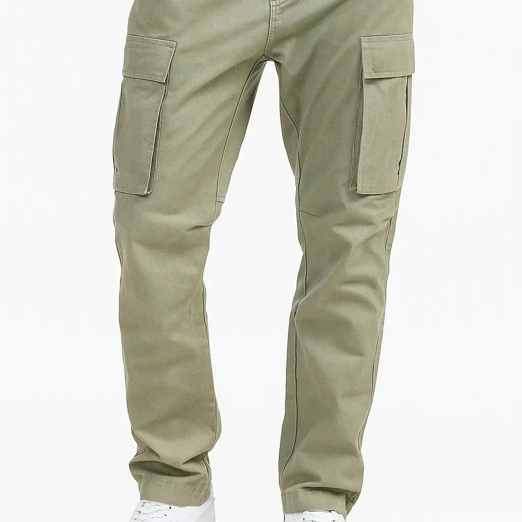 Harrington Oxford | Men's Overalls Cotton Loose Fit Tactical Pants with Elastic Waist Harrington Oxford
