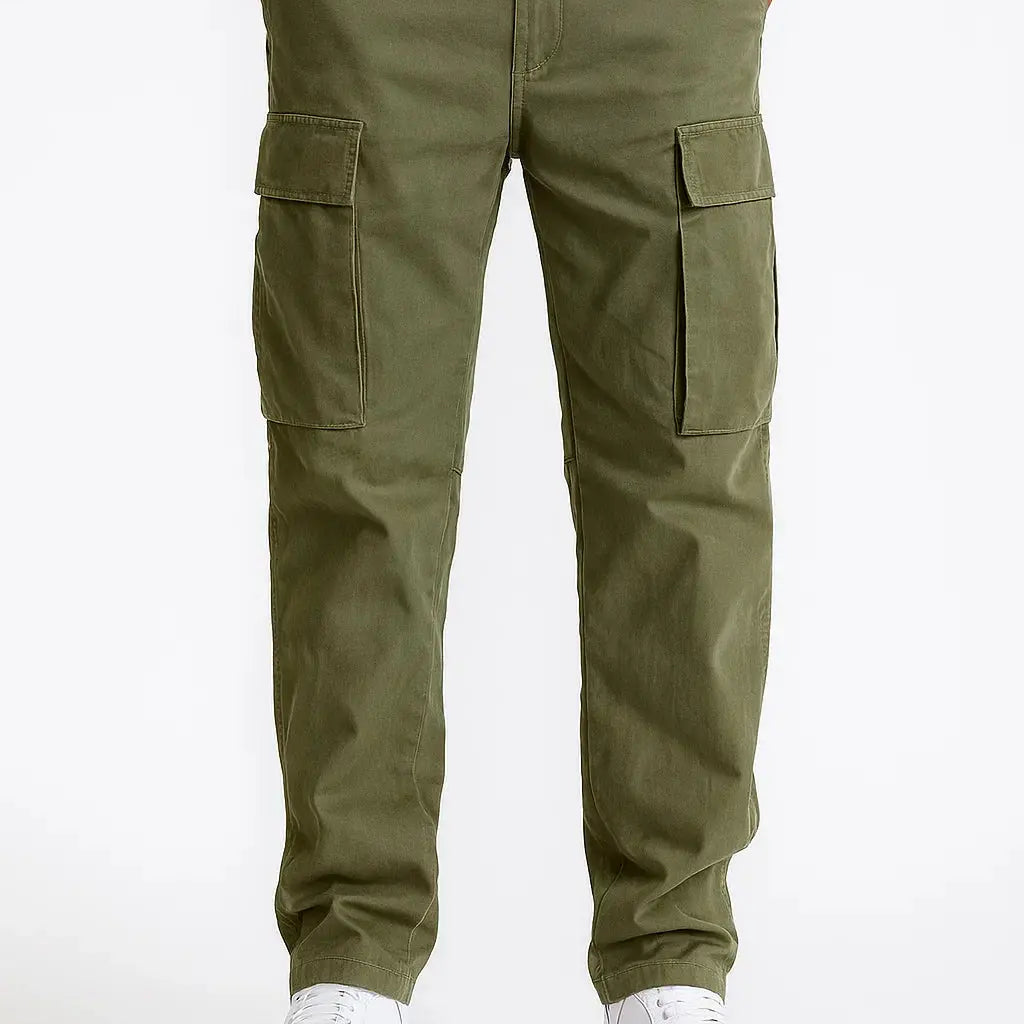 Harrington Oxford | Men's Overalls Cotton Loose Fit Tactical Pants with Elastic Waist Harrington Oxford