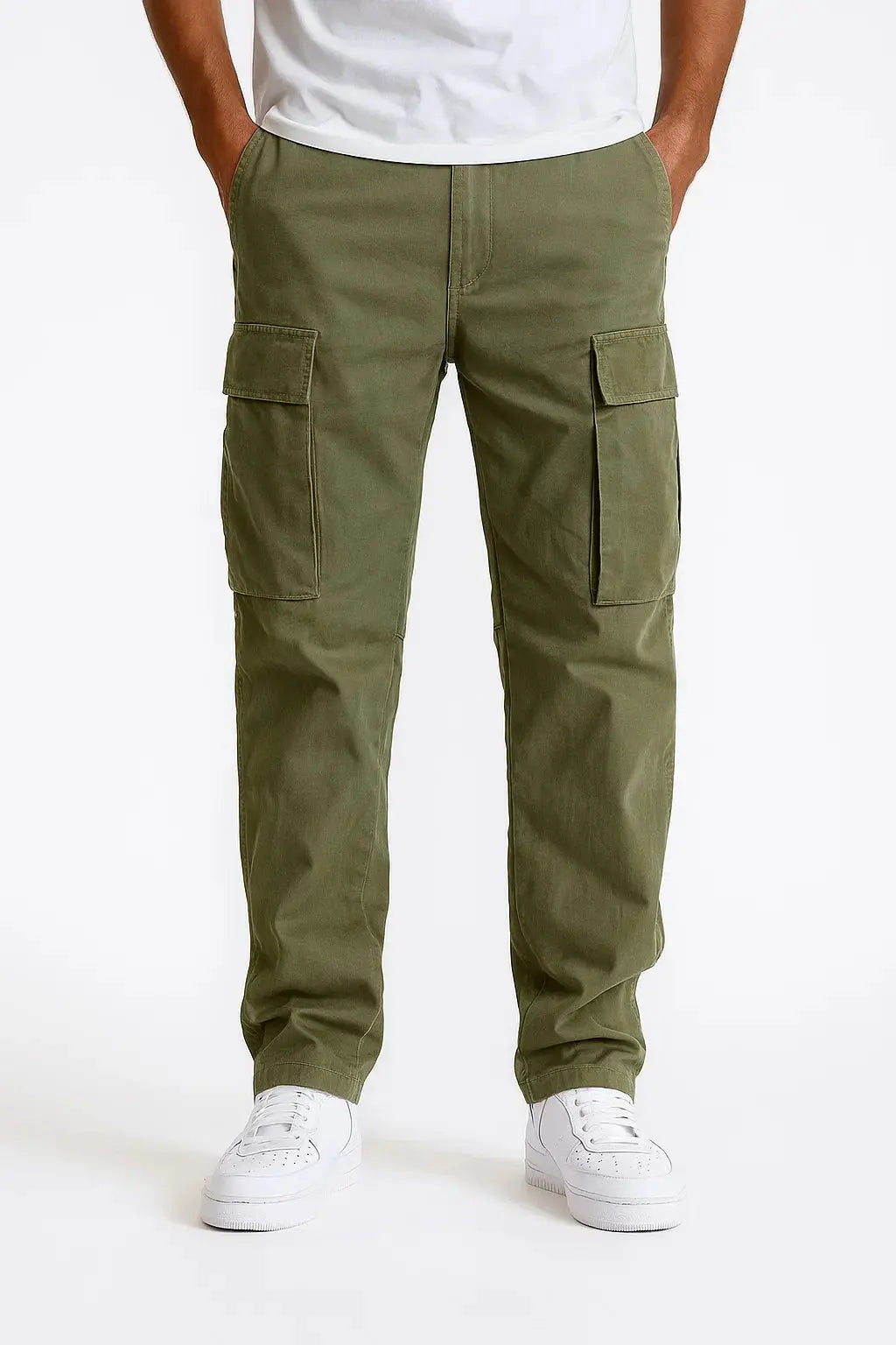 Harrington Oxford | Men's Overalls Cotton Loose Fit Tactical Pants with Elastic Waist Harrington Oxford