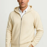 Men's Cardigan Merino Wool Hooded Thick Knit Jacket