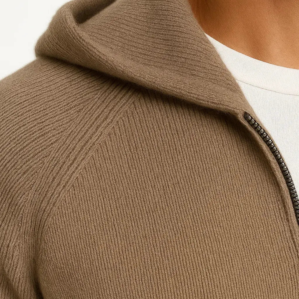 Harrington Oxford | Men's Cardigan Merino Wool Hooded Thick Knit Jacket Harrington Oxford