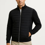 Harrington Oxford | Men's Jacket Hybrid Quilted Knitted Sleeves Polyester Cotton Harrington Oxford