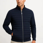 Harrington Oxford | Men's Jacket Hybrid Quilted Knitted Sleeves Polyester Cotton Harrington Oxford
