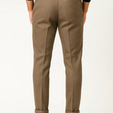 Men's Trousers Wool Blend Structured Fit Slim Tapered Leg