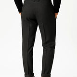 Men's Trousers Wool Blend Structured Fit Slim Tapered Leg
