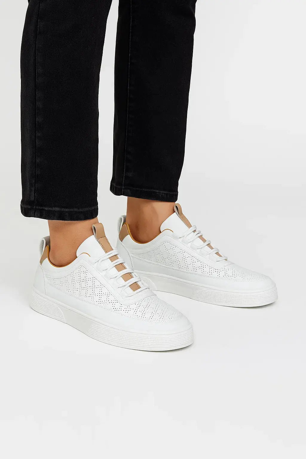 Harrington Oxford | Men's Sneakers Leather Casual Breathable Perforated Design Harrington Oxford