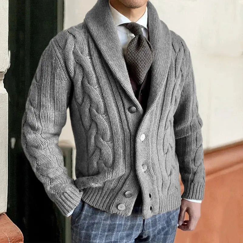 Harrington Oxford | Men’s Shawl Collar Cable Knit Sweater Harrington Oxford