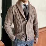 Harrington Oxford | Men’s Shawl Collar Cable Knit Sweater Harrington Oxford