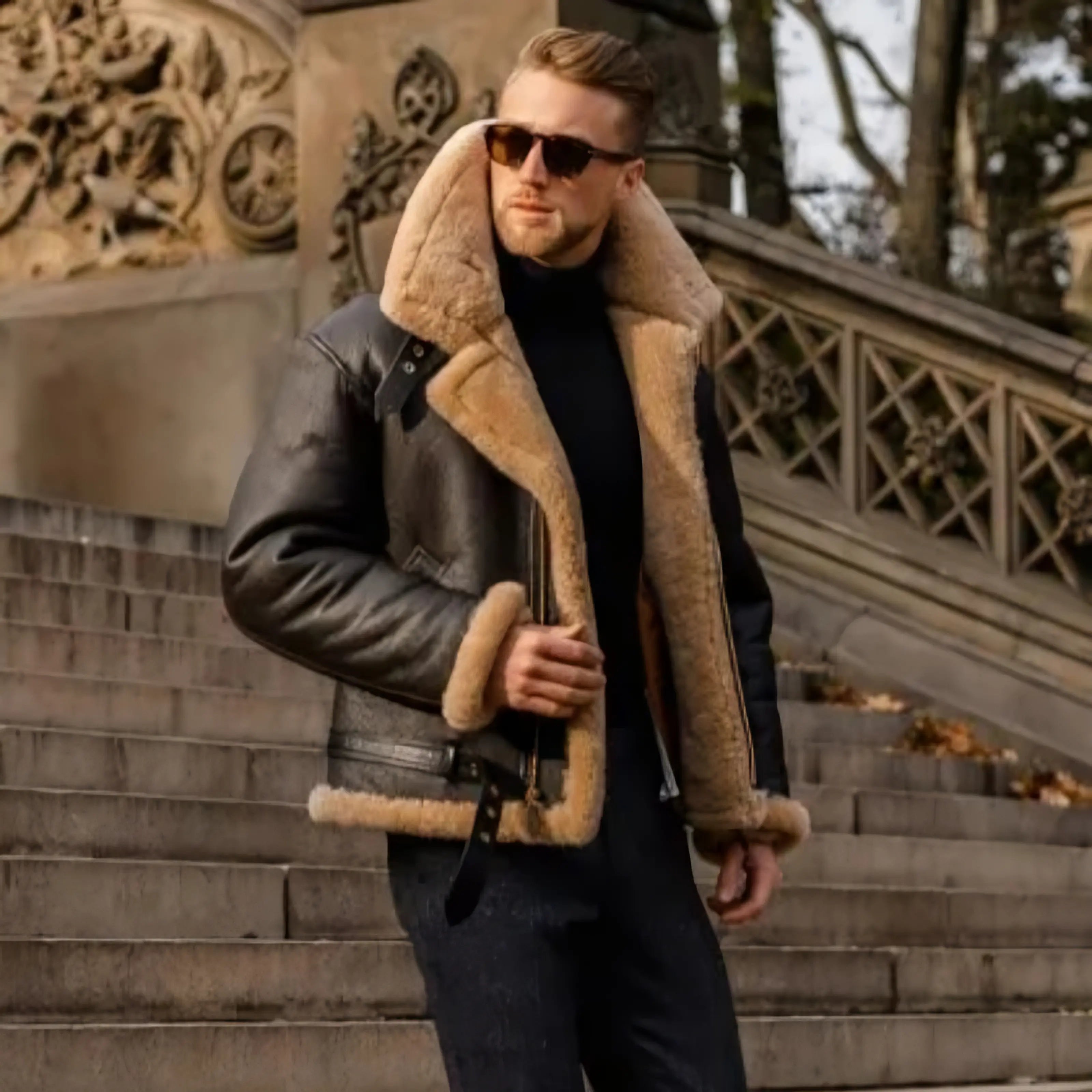 Harrington Oxford | Men’s Leather Aviator Jacket – Classic & Winter-Ready Harrington Oxford