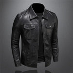 Harrington Oxford | Men's Leather Jacket - Classic Black Design Harrington Oxford