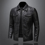 Harrington Oxford | Men's Leather Jacket - Classic Black Design Harrington Oxford