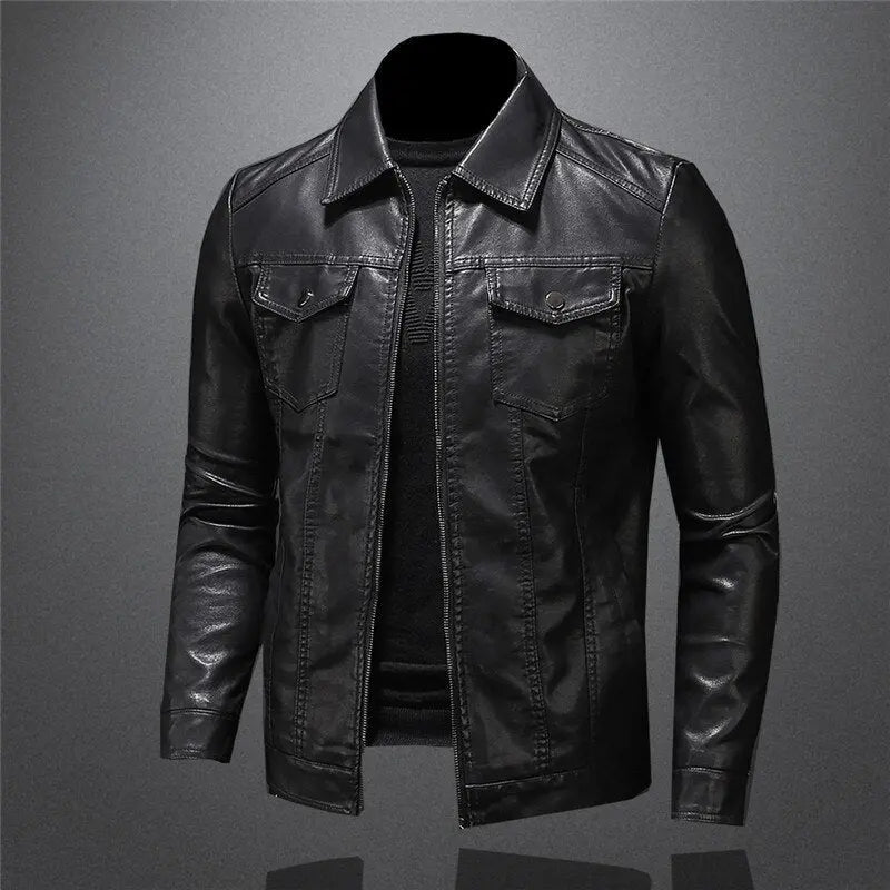 Harrington Oxford | Men's Leather Jacket - Classic Black Design Harrington Oxford