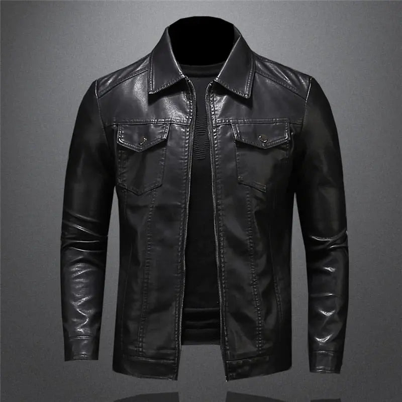 Harrington Oxford | Men's Leather Jacket - Classic Black Design Harrington Oxford